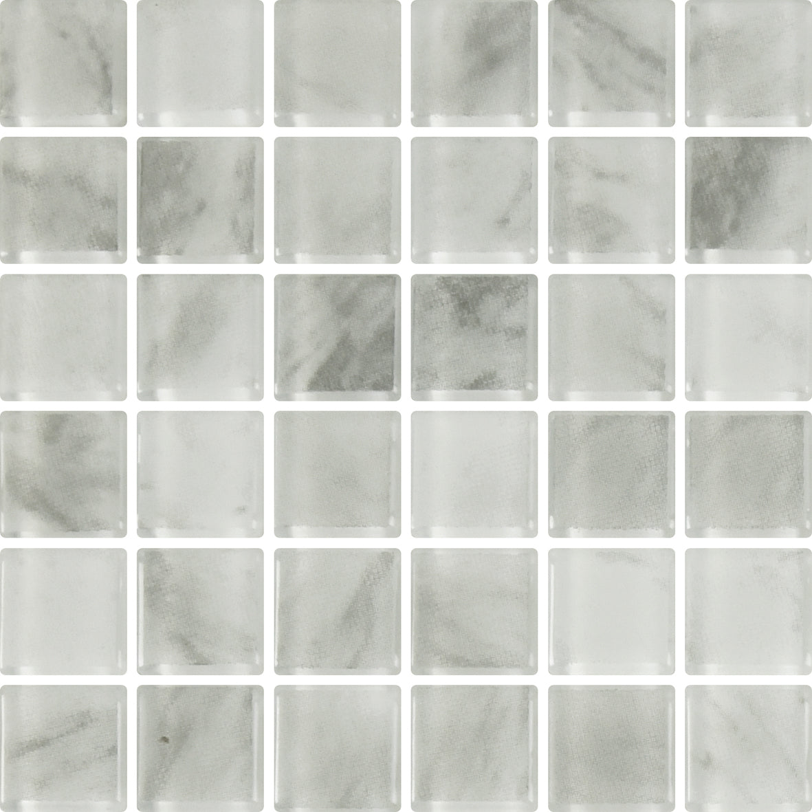 Echo Crystal Carrara White 20x20 Mosaic