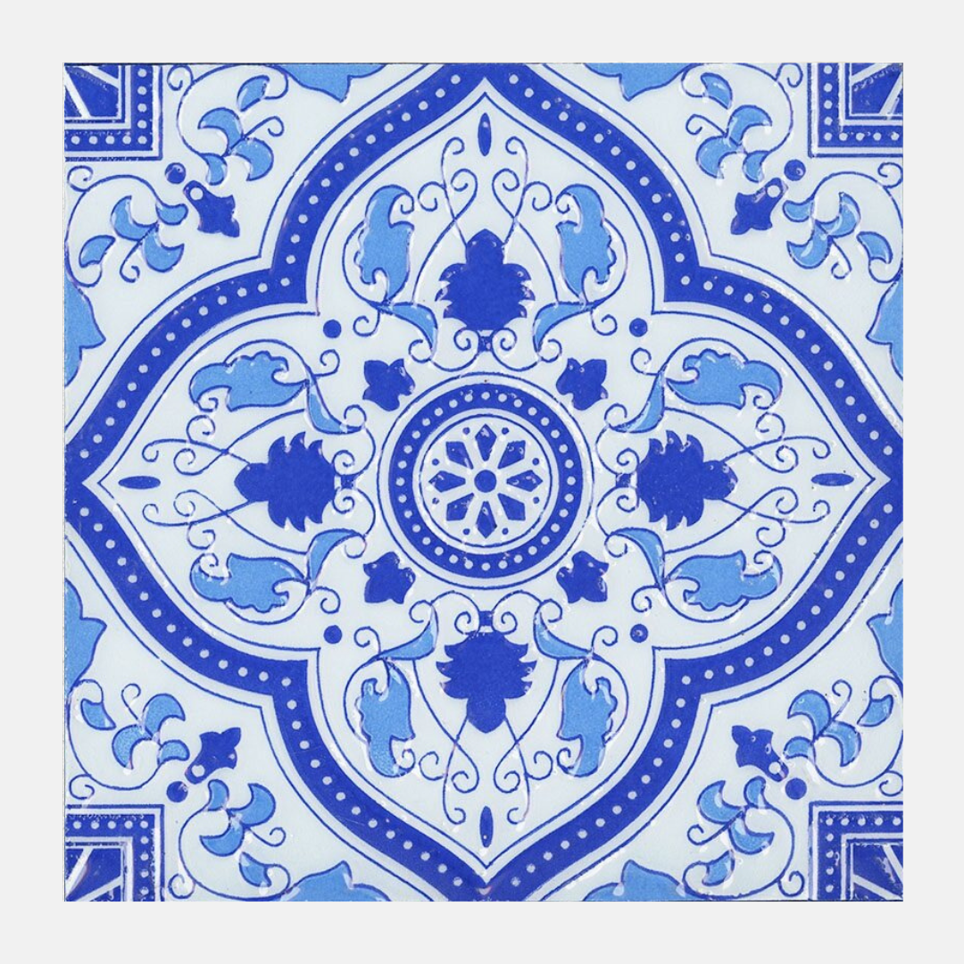 Grosseto Gloss Blue Pattern Subway Tile 200X200