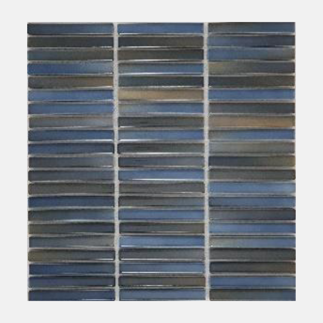 La Morra Gloss Blue Kit Kat Mosaic Tile 12X92