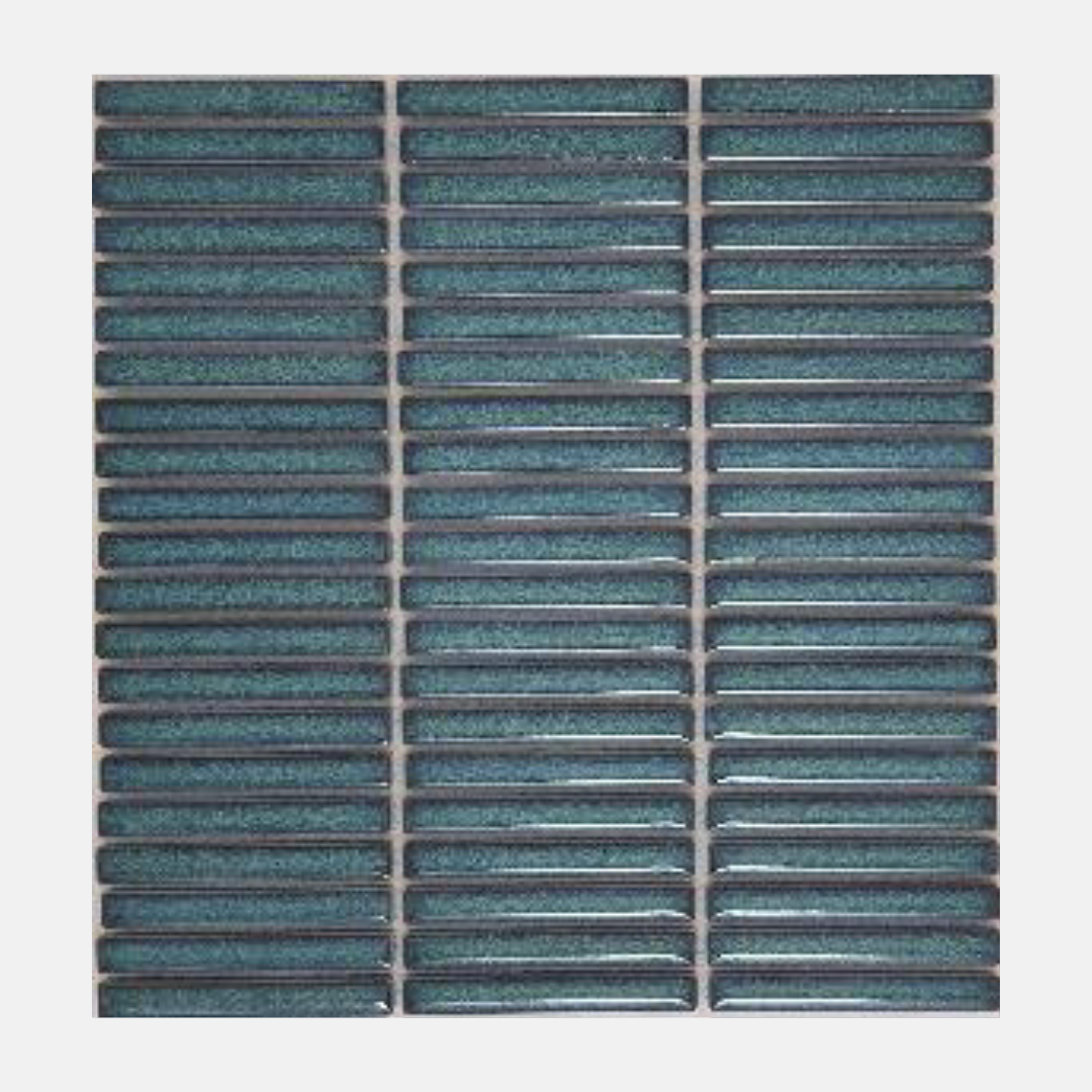La Morra Gloss Green Kit Kat Mosaic Tile 12X92