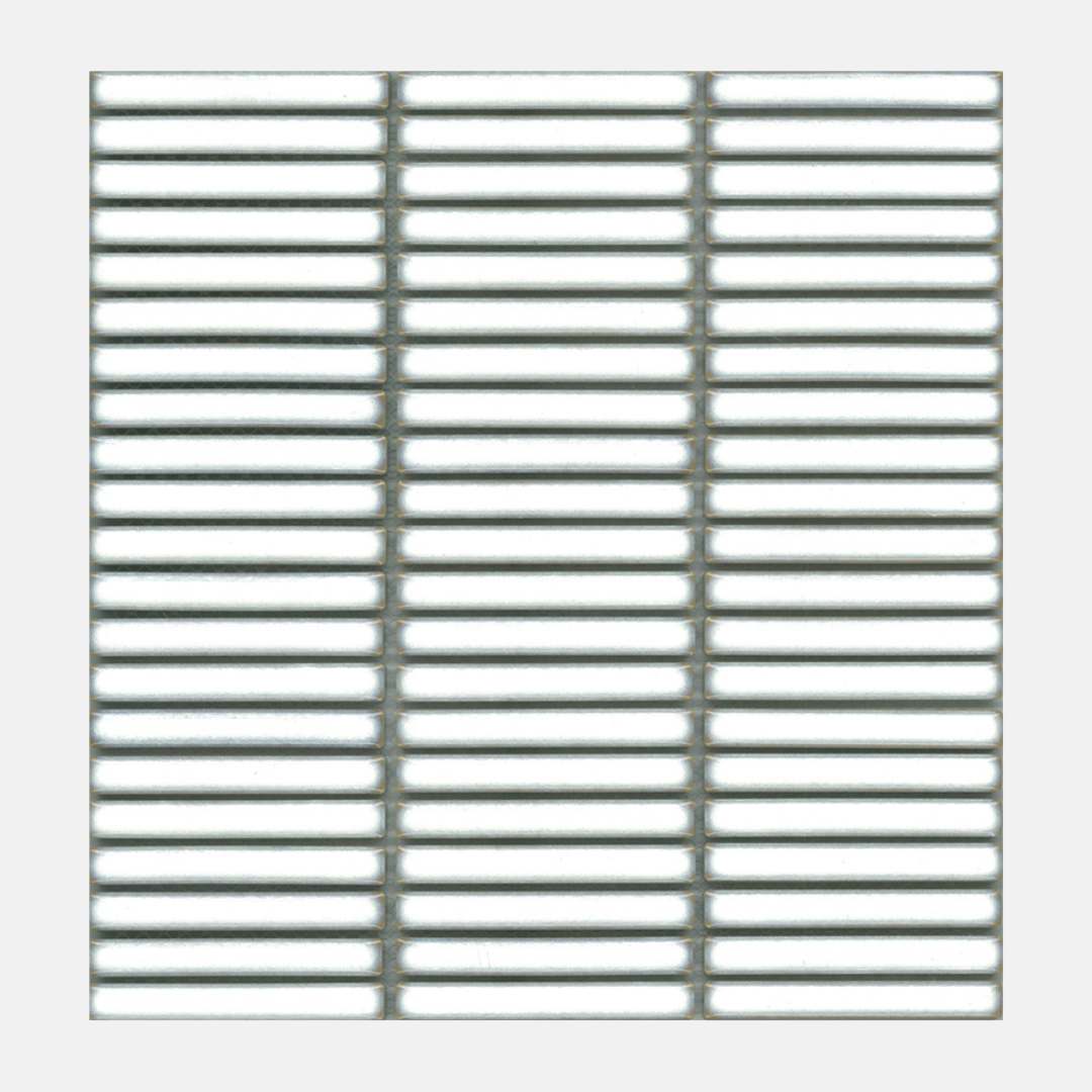 La Morra Gloss White Kit Kat Mosaic Tile 12X92