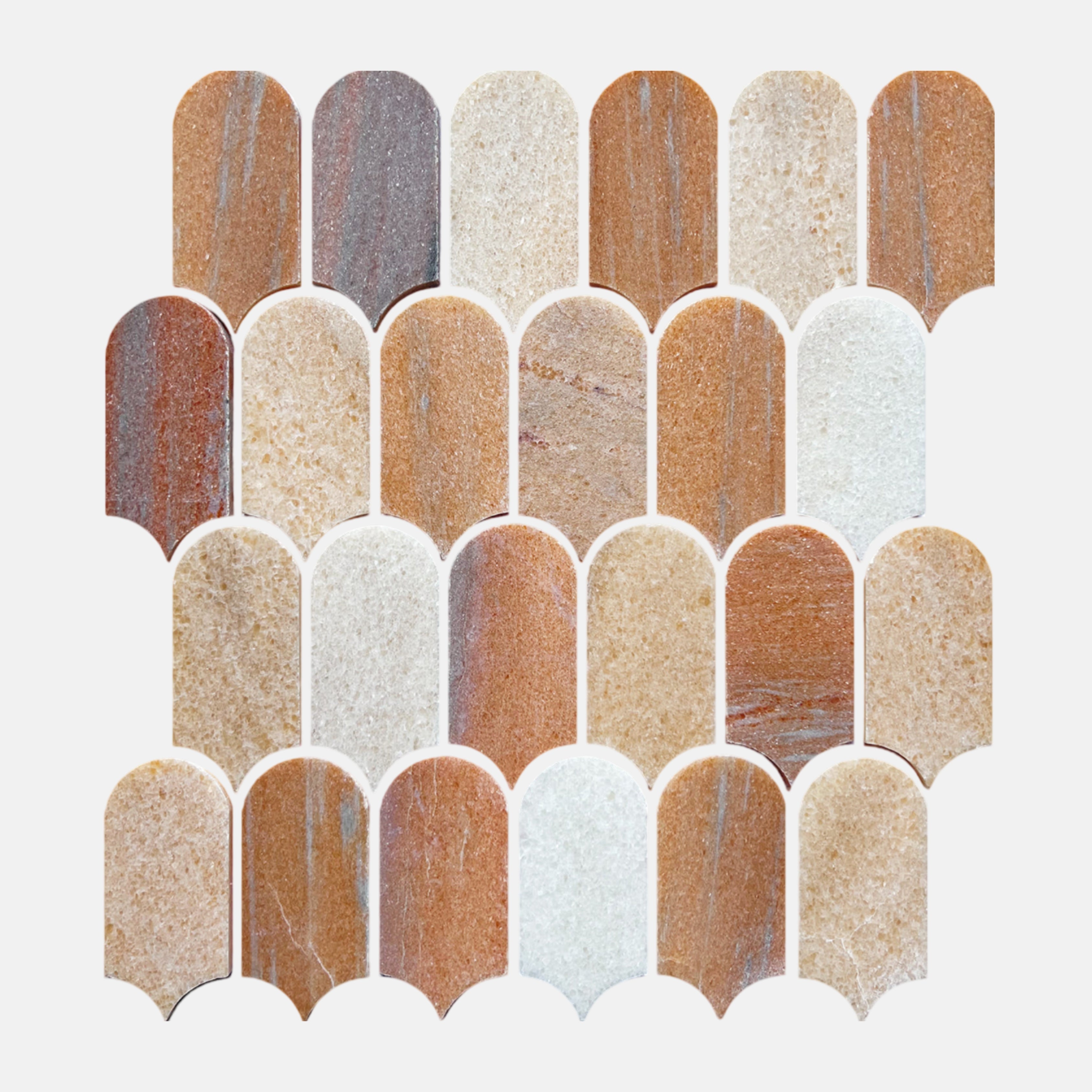 Lucca Rosa Feather Mosaic Tile 50X103