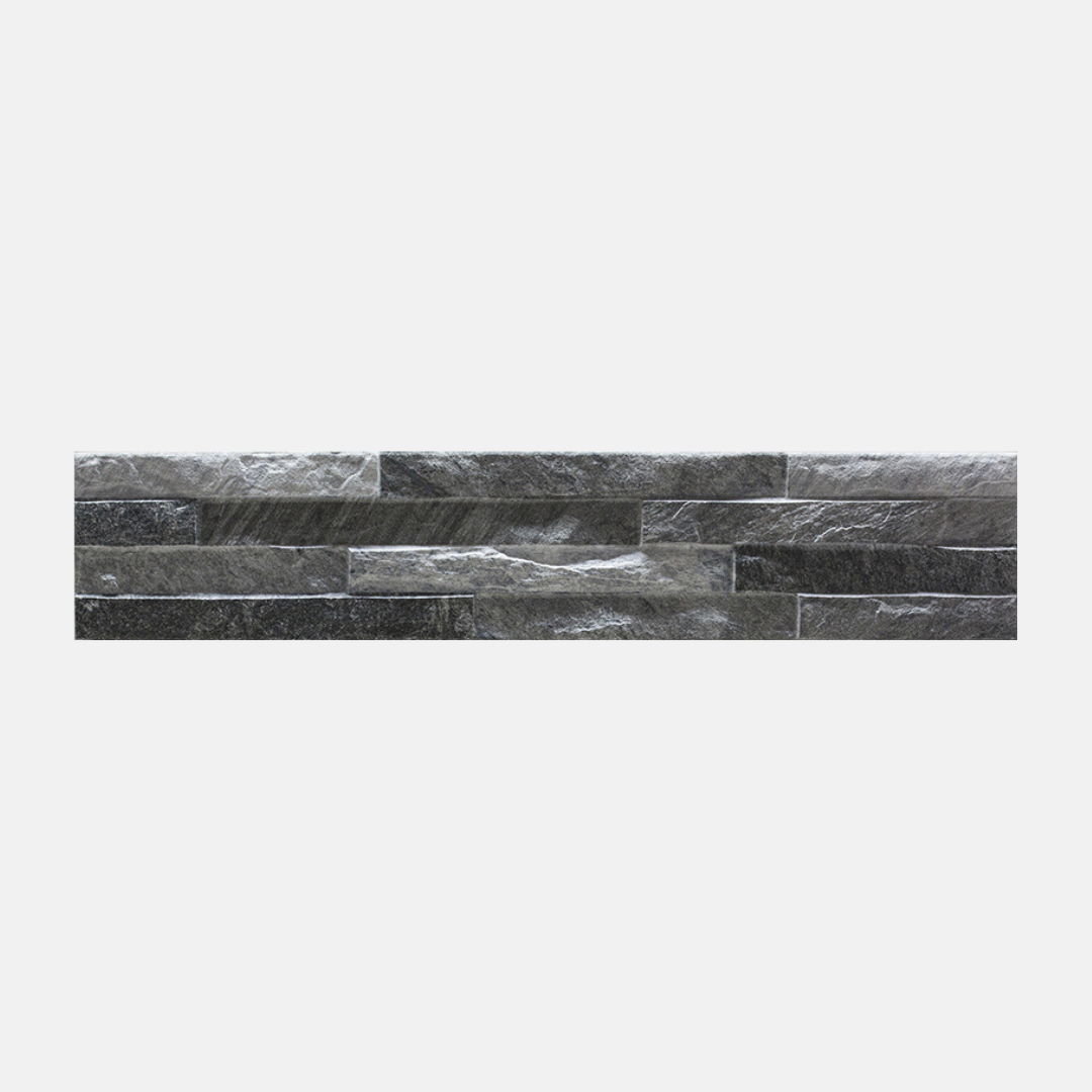 Morella Stacked Stone Look Matte Grey Wall Tile 100X500