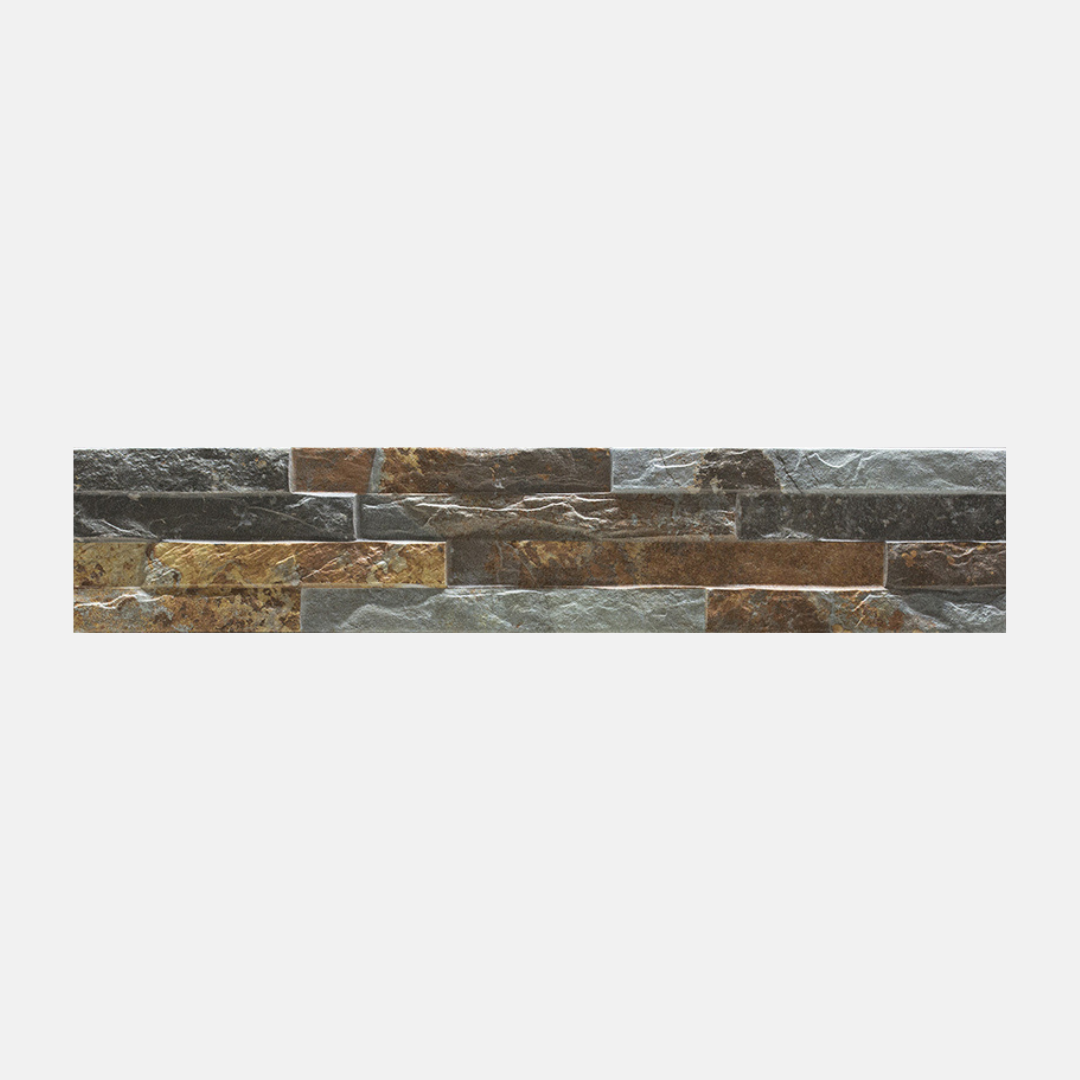 Morella Stacked Stone Look Matte Rust Wall Tile 100X500