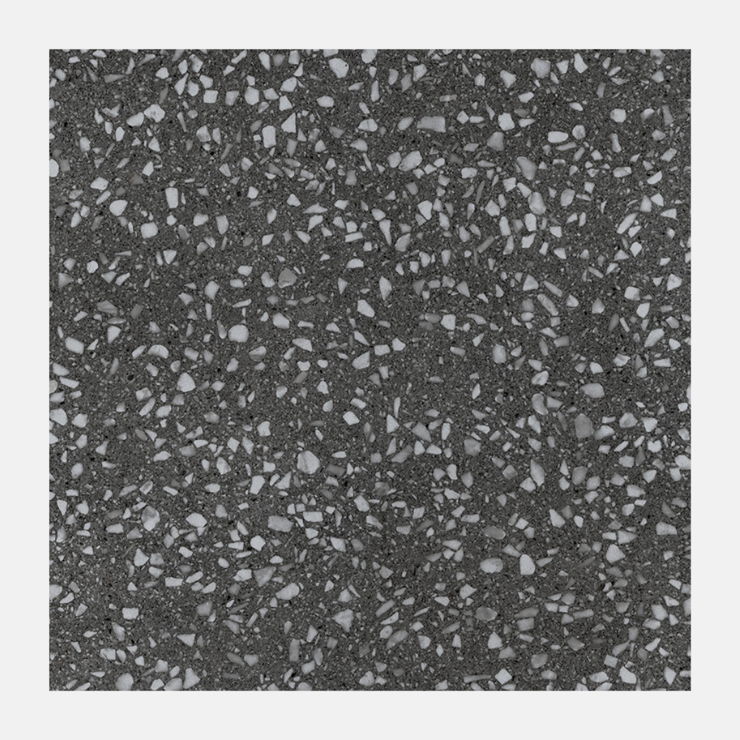 Porto Matte Charcoal Terrazzo Look Tile 600X600