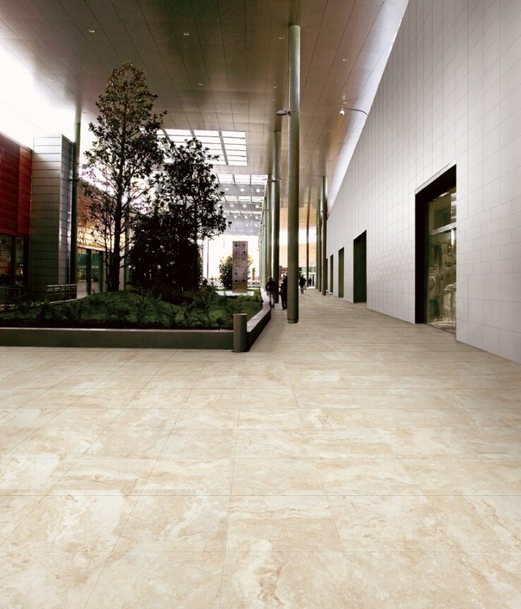 Alassio Matte White Travertine-Look Tile 75x300