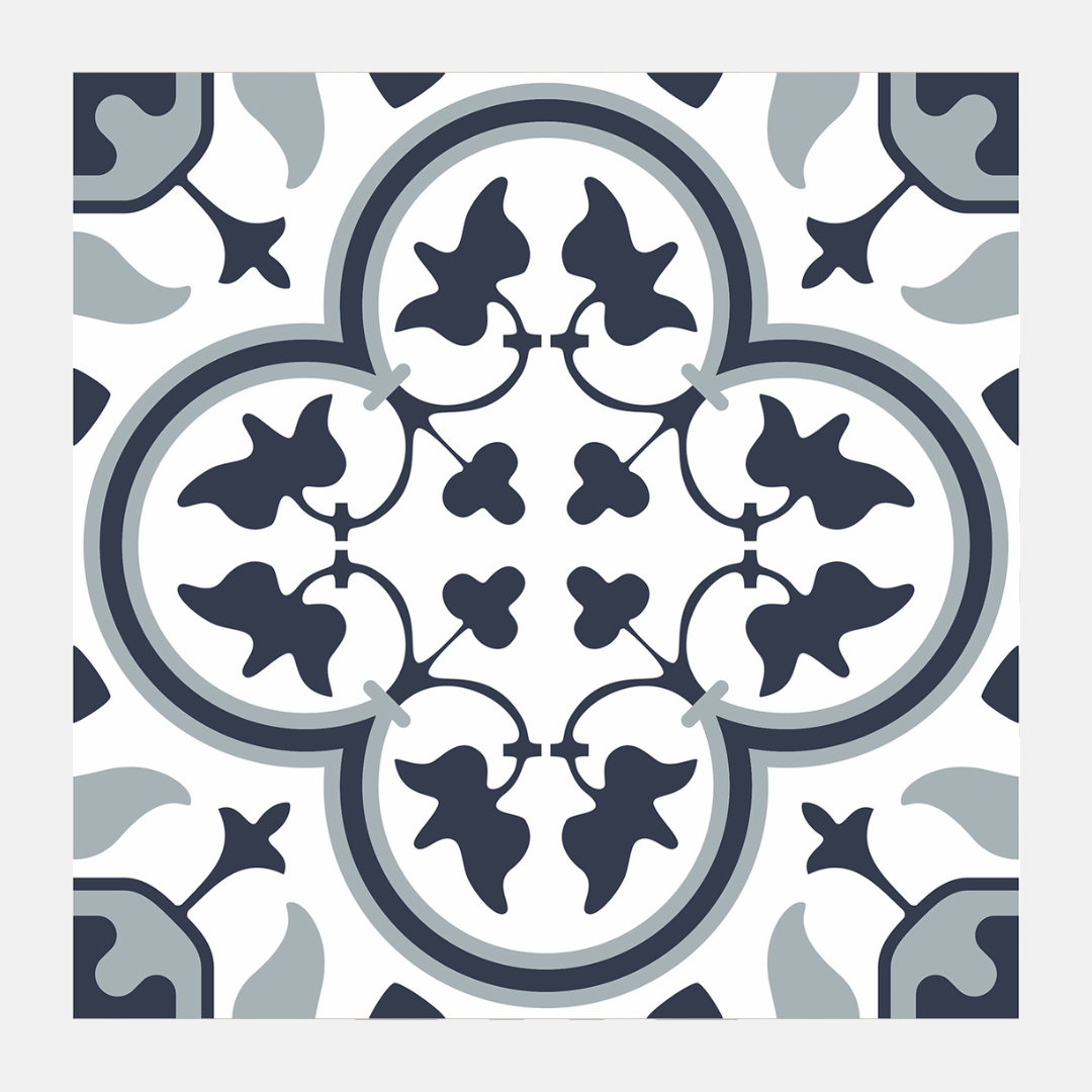 Amalfi Matte Blue Pattern Tile 200x200