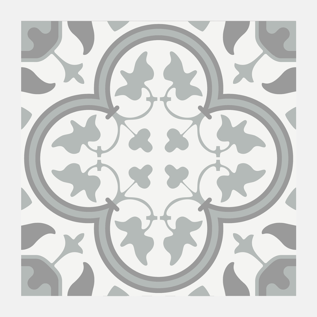 Amalfi Matte Light Grey Pattern Tile 200x200