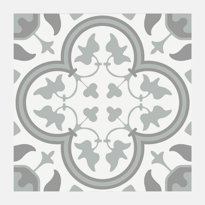 Amalfi Matte Light Grey Pattern Tile 200x200