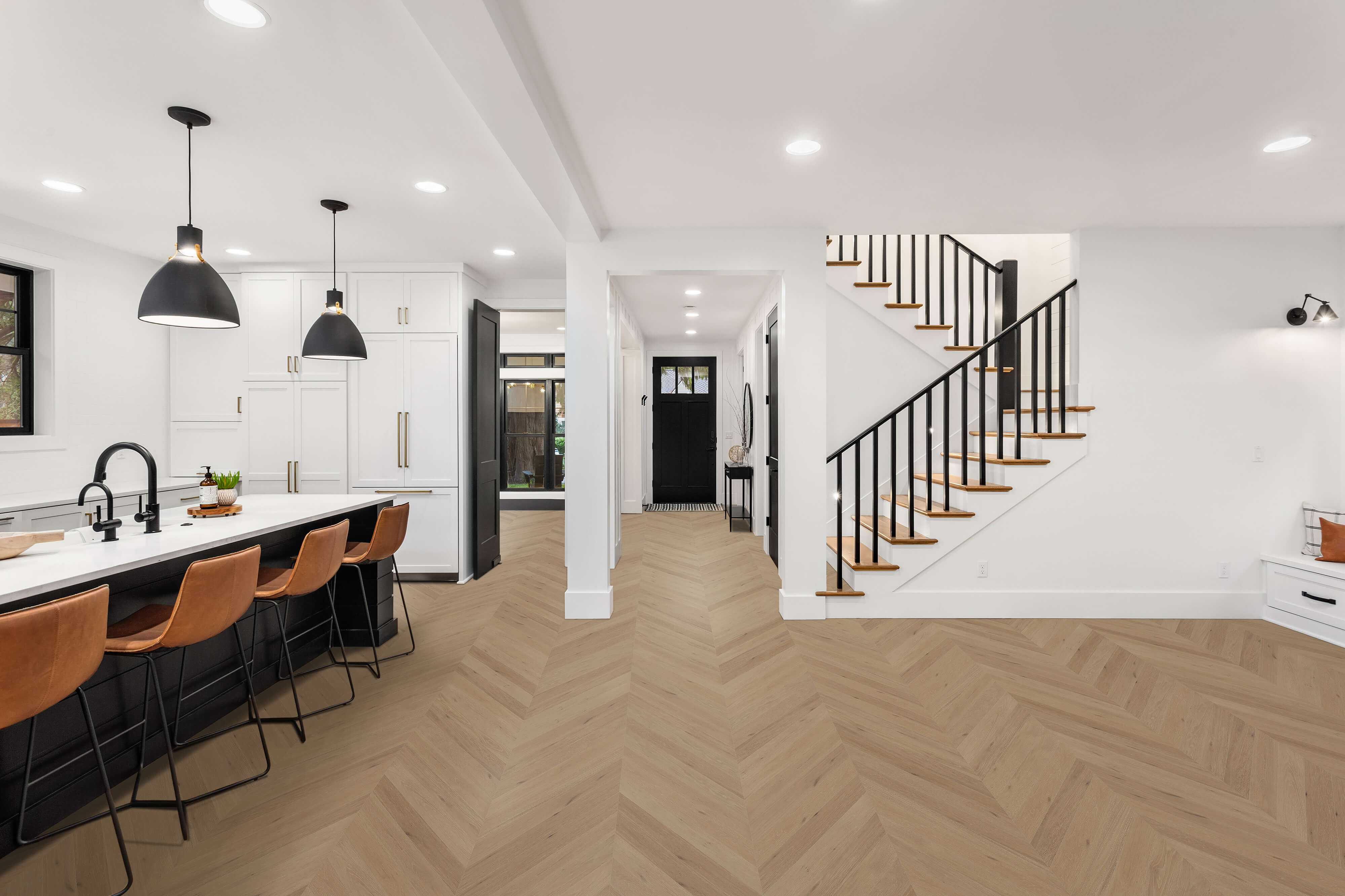 Ivory Steed Chevron European Oak Engineered Flooring (Cromer Oak)