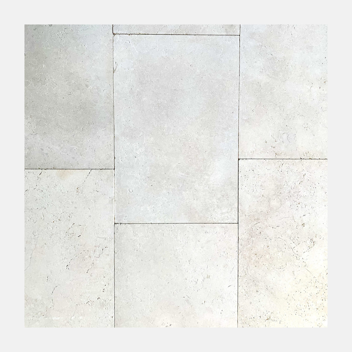 Pale Dune Tumbled & Sandblasted Limestone French Pattern (12mm)