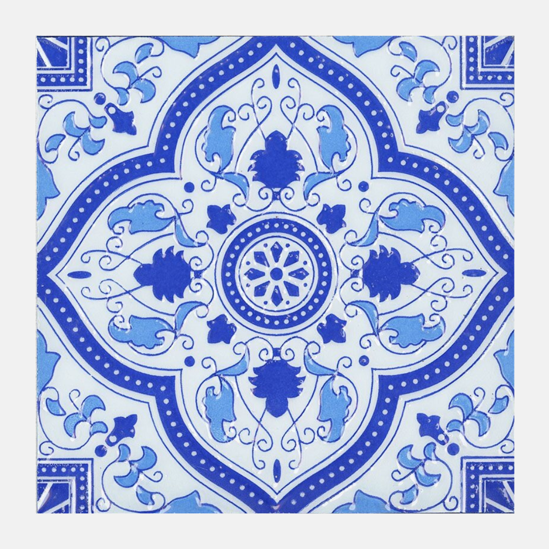 Grosseto Gloss Blue Pattern Subway Tile 200x200