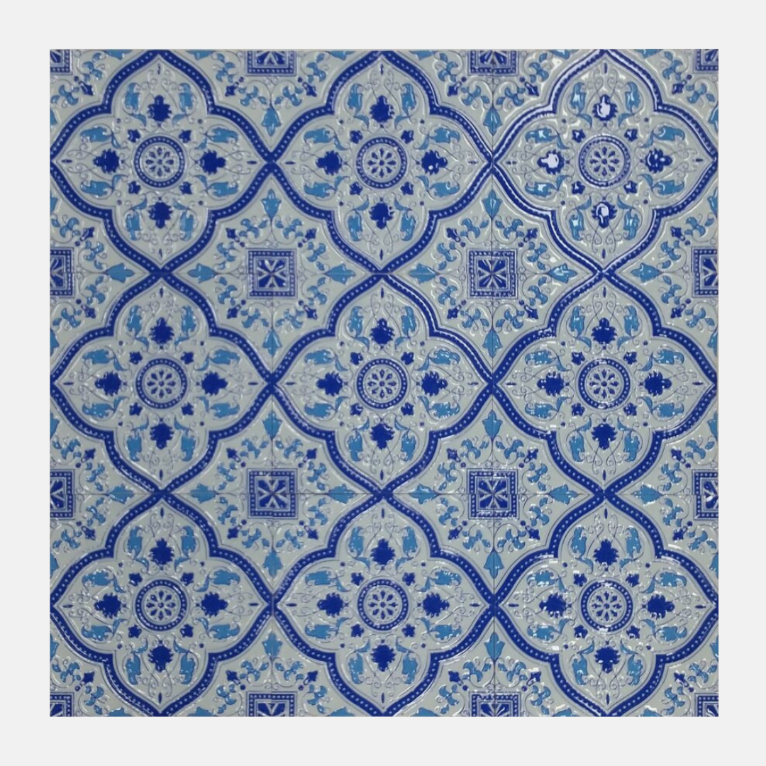 Grosseto Gloss Blue Pattern Subway Tile 200x200