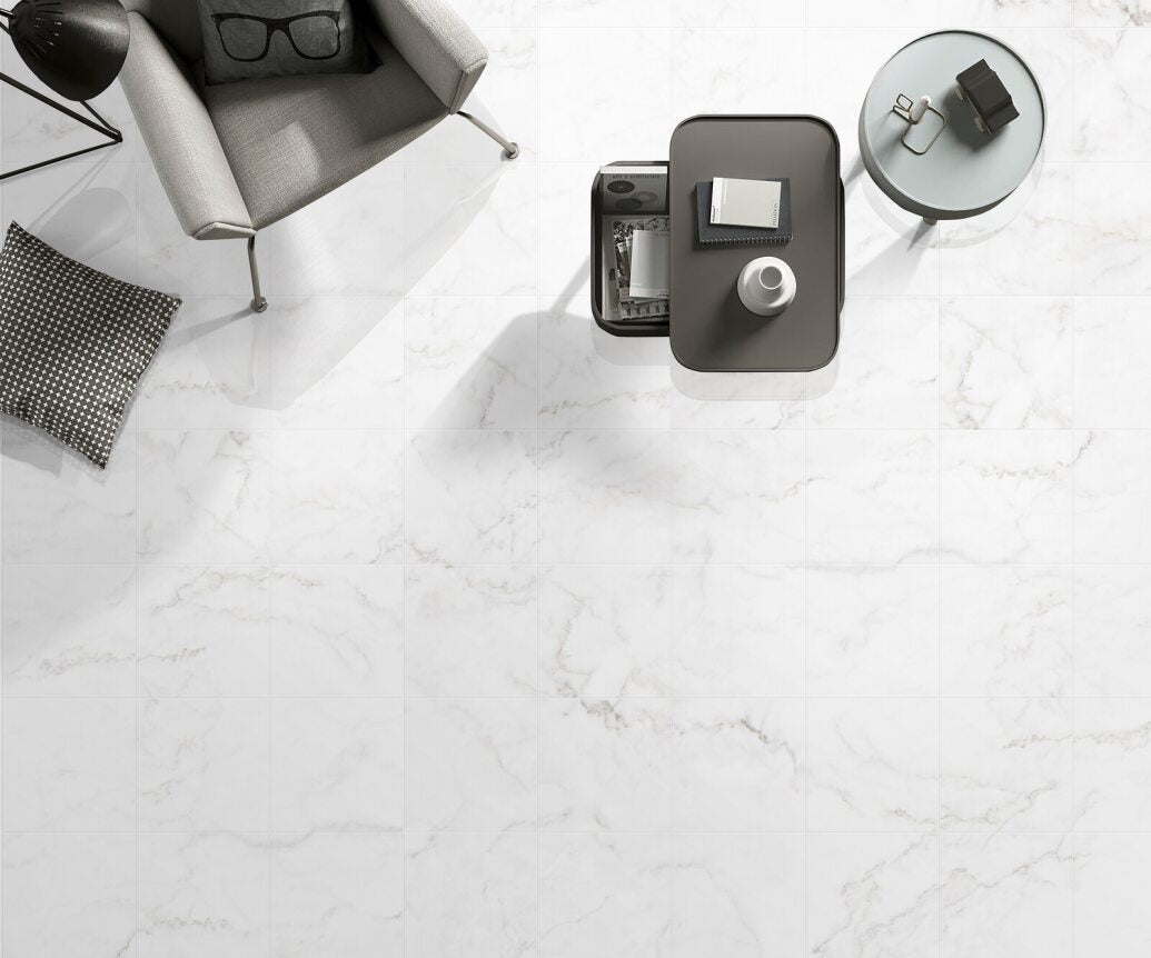 Isernia Matte White Marble-Look Tile 300x300