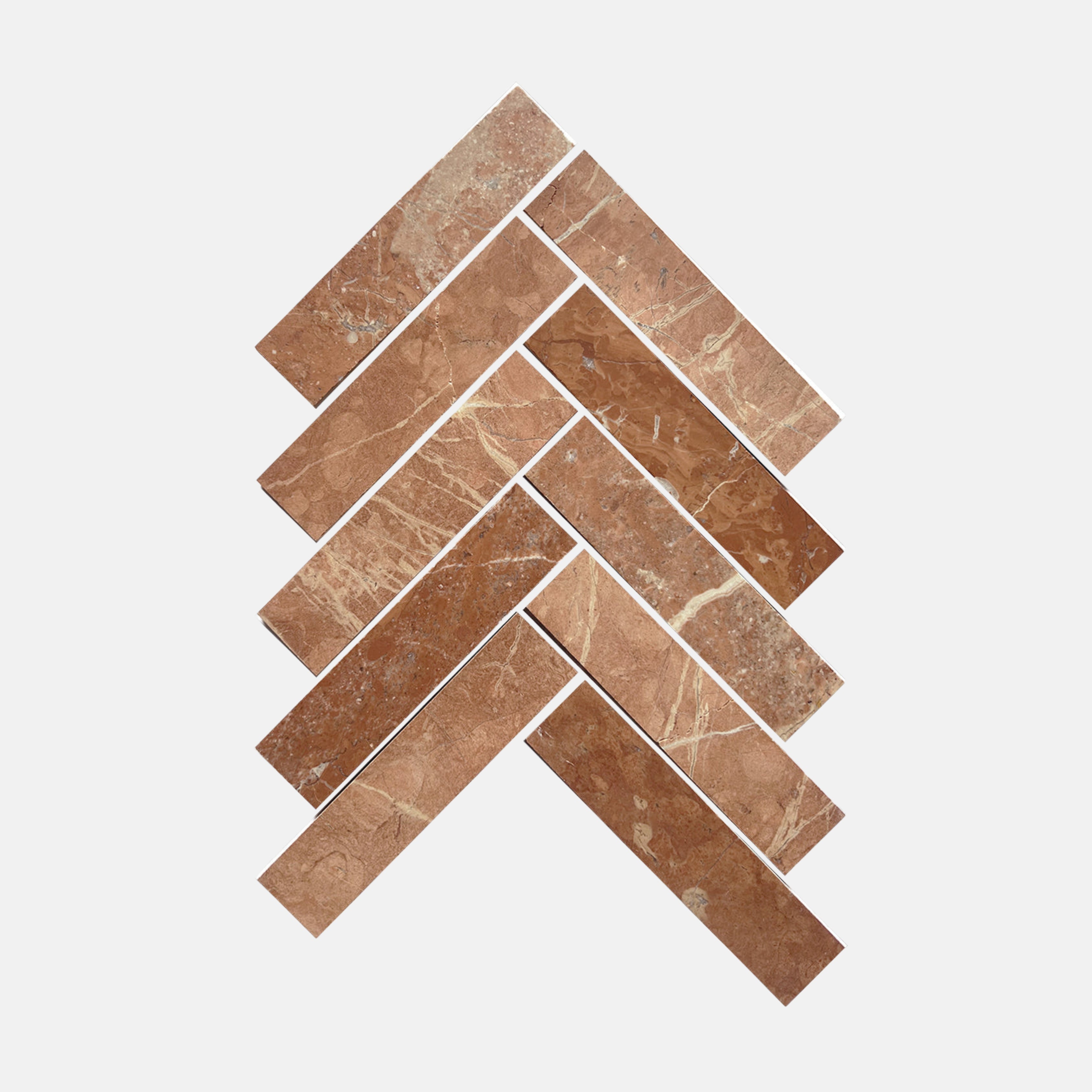 Lucca Rust Herringbone Mosaic Tile 35x150