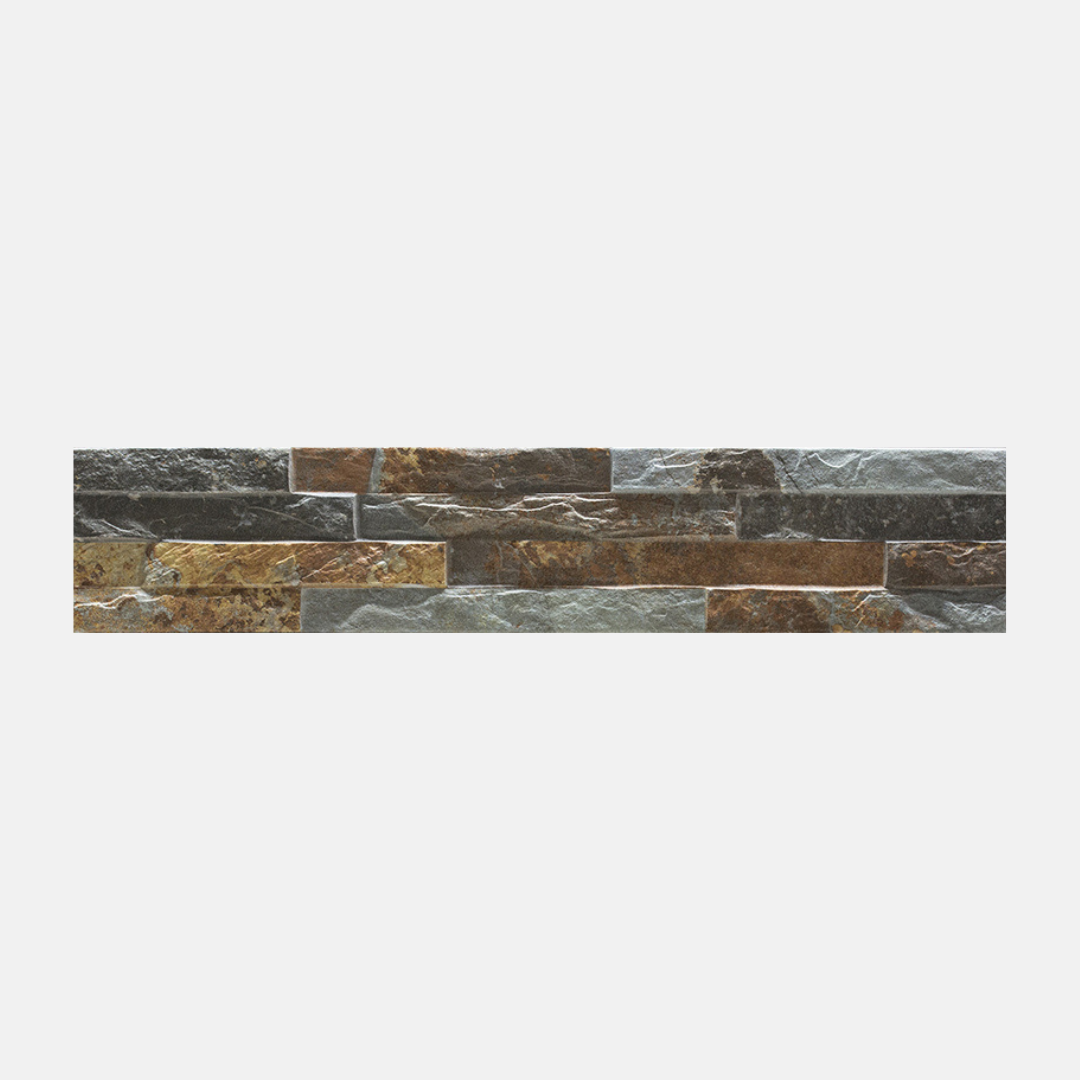 Morella Stacked Stone Look Matte Rust Wall Tile 100x500