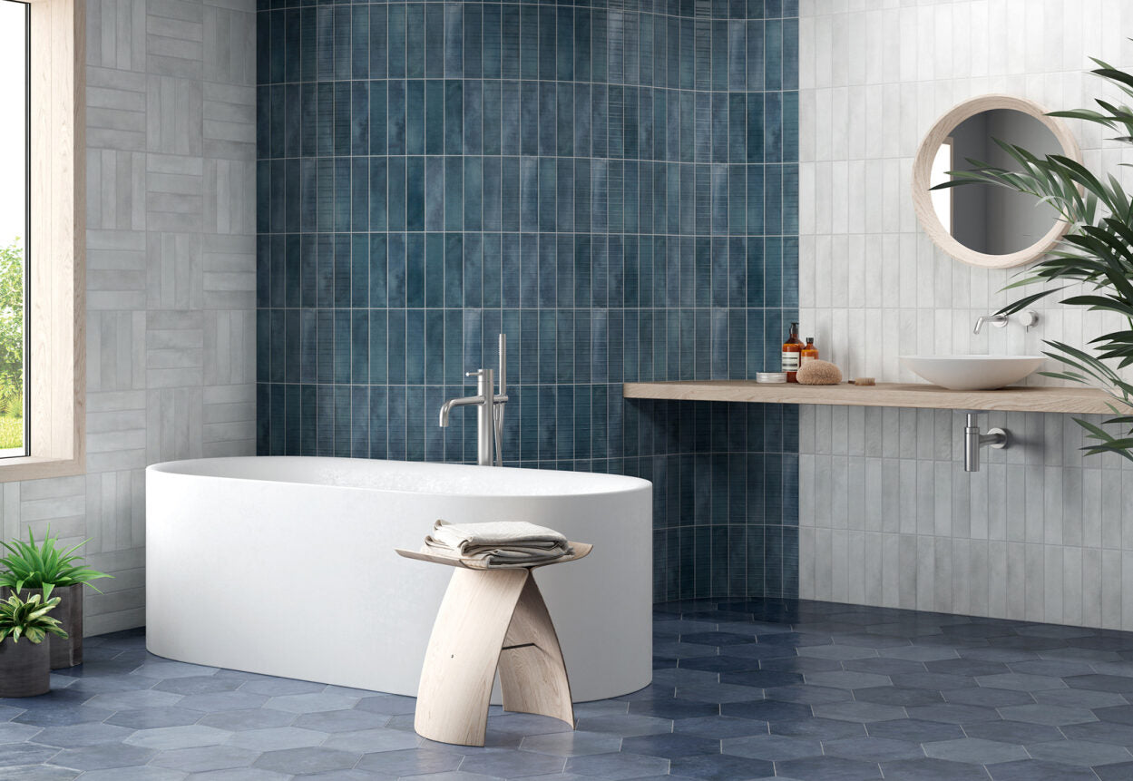 Numana Matte Blue Subway Tile 60x250