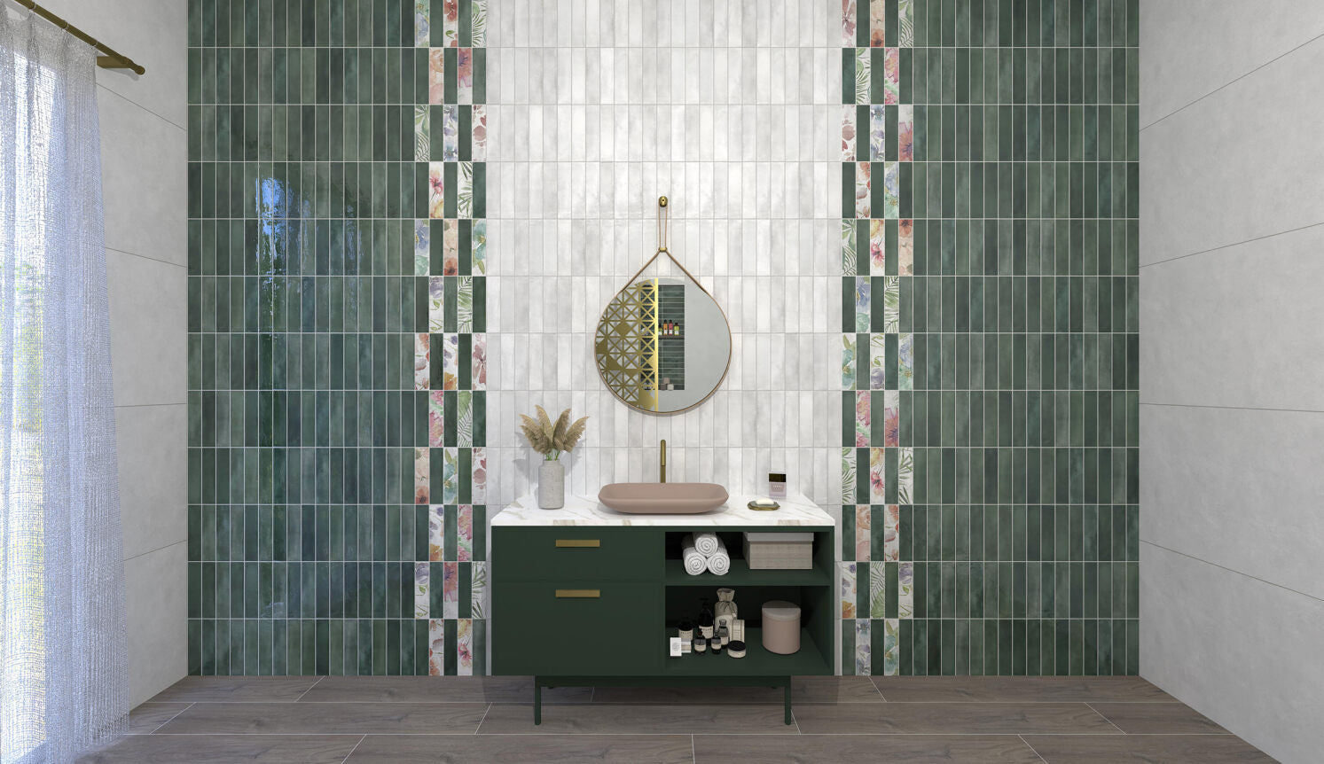 Numana Matte Jade Subway Tile 60x250