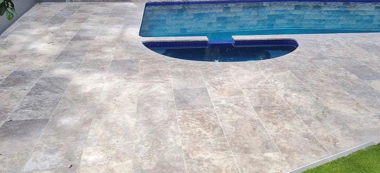 Kardal External Travertine Tumbled Paver 100x100x30