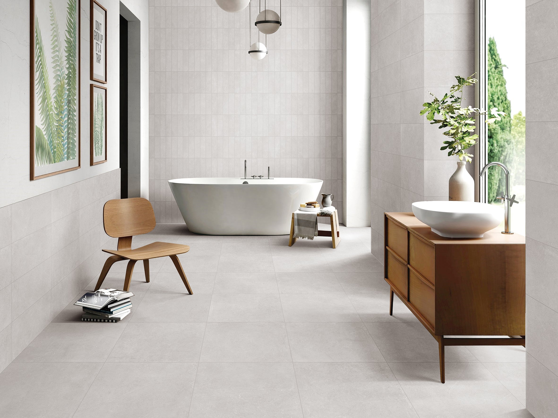 Soho Matte White Stone-Look Tile 75x300