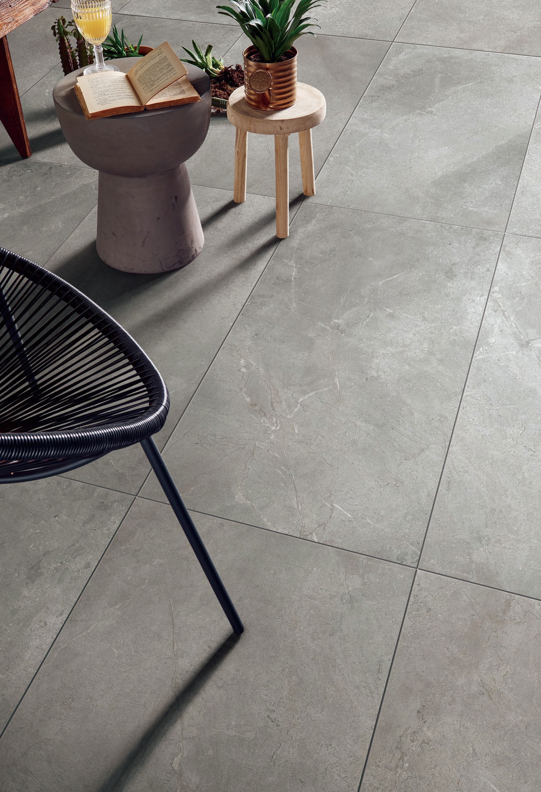 Tellaro Matte Grey Stone Look Tile 600x600