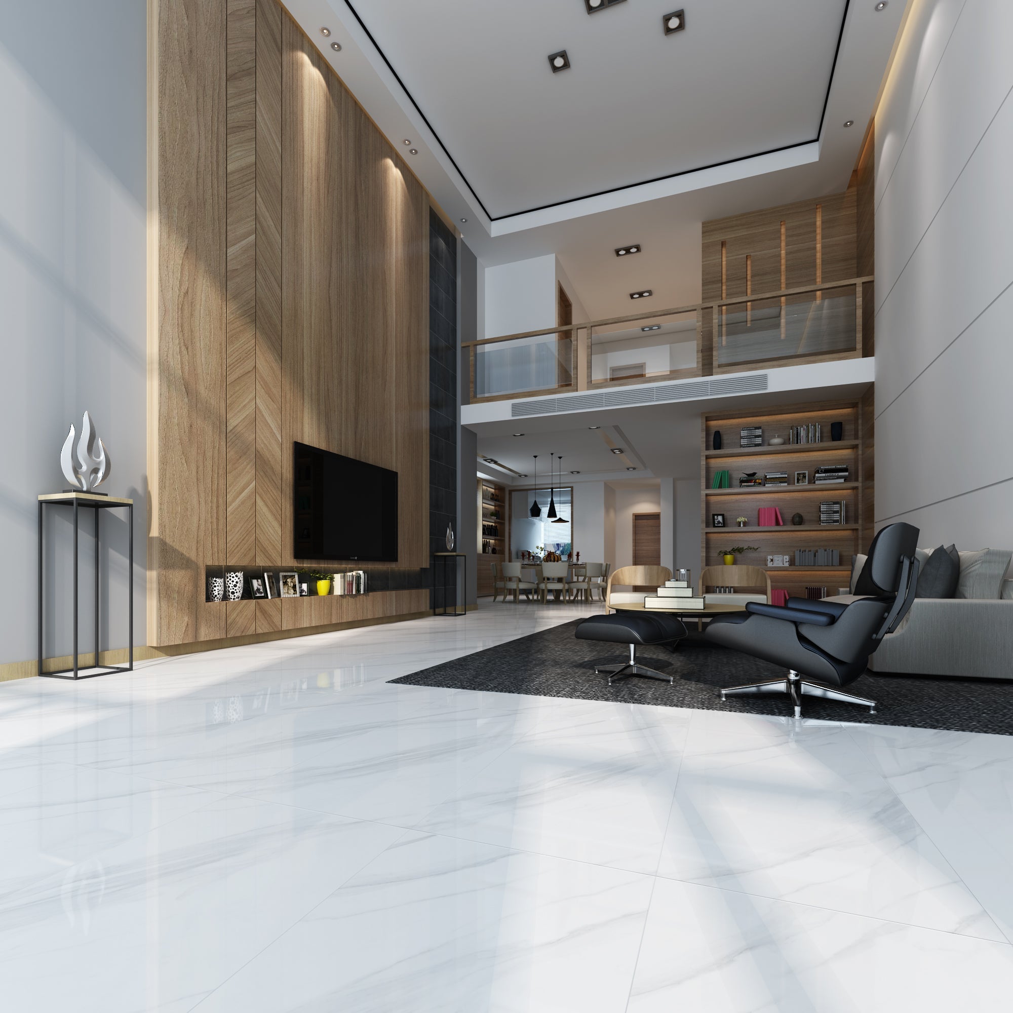 Tivoli Matte White Marble Look Tile 600x1200