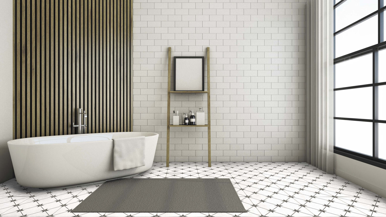 Urbino Matte White Pattern Tile 300x300