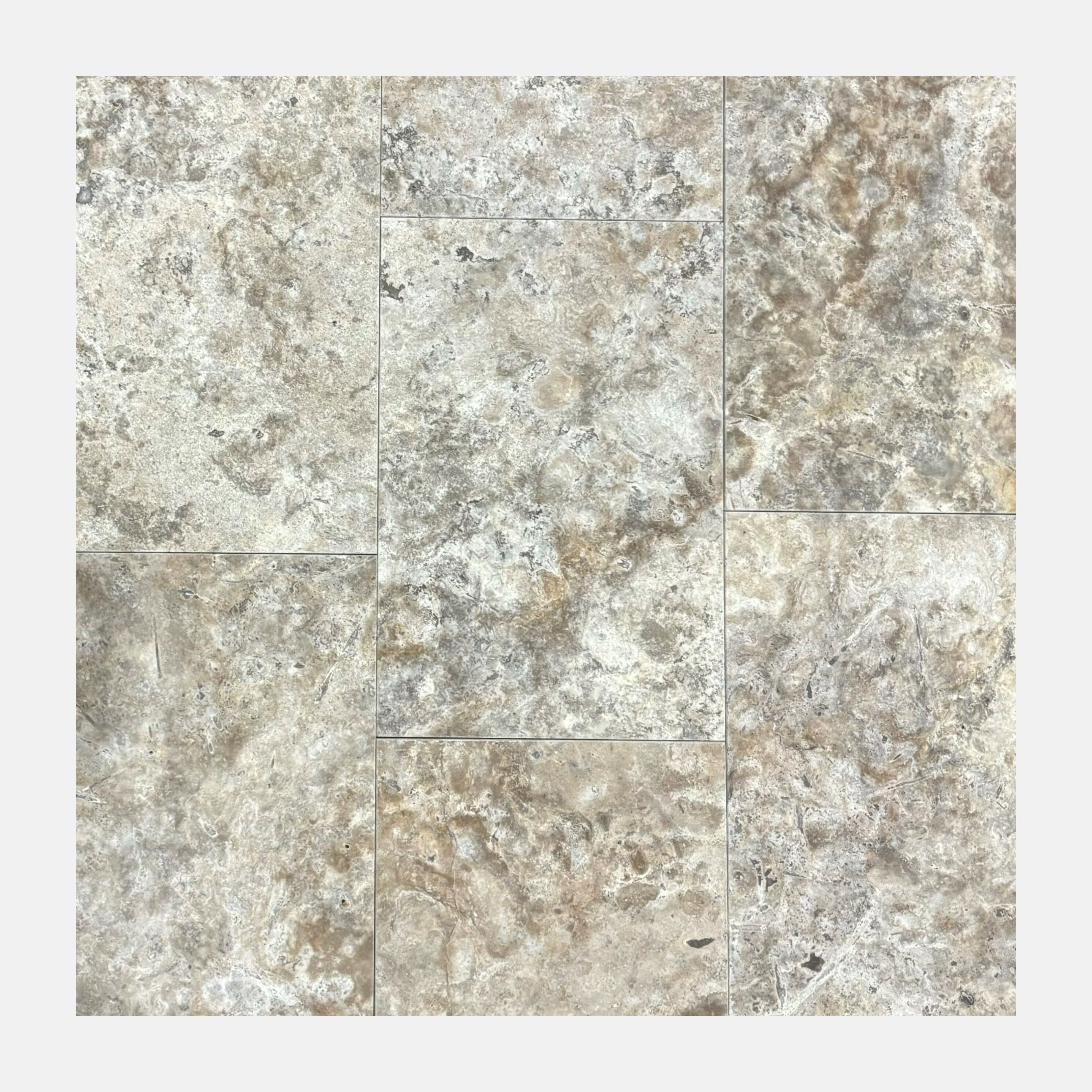 Silver Mist Tumbled Travertine Paver 610X610X30