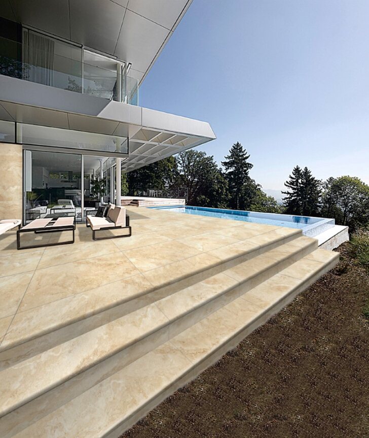 Alassio Grey Travertine-Look External Tile 300x300