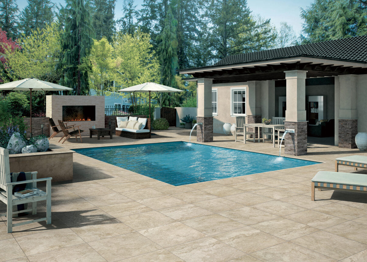 Alassio Grey Travertine-Look External Tile 300x600