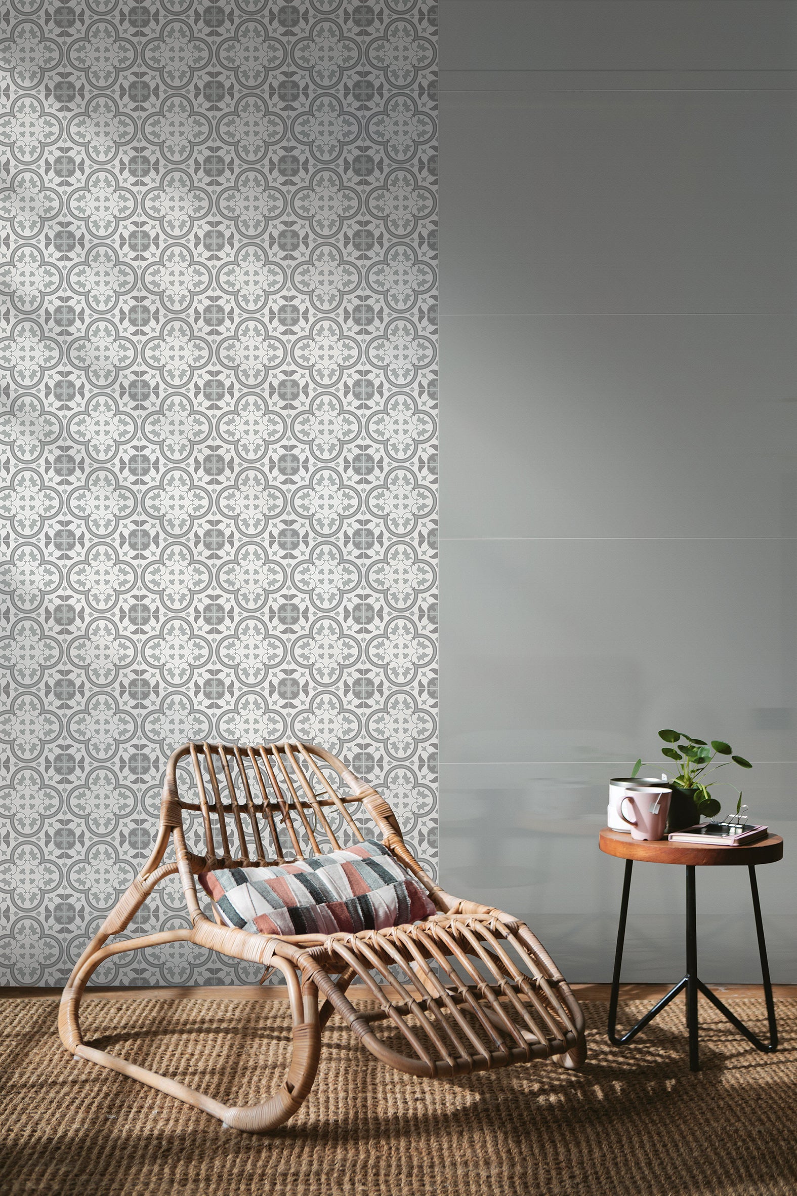 Amalfi Matte Light Grey Pattern Tile 200x200