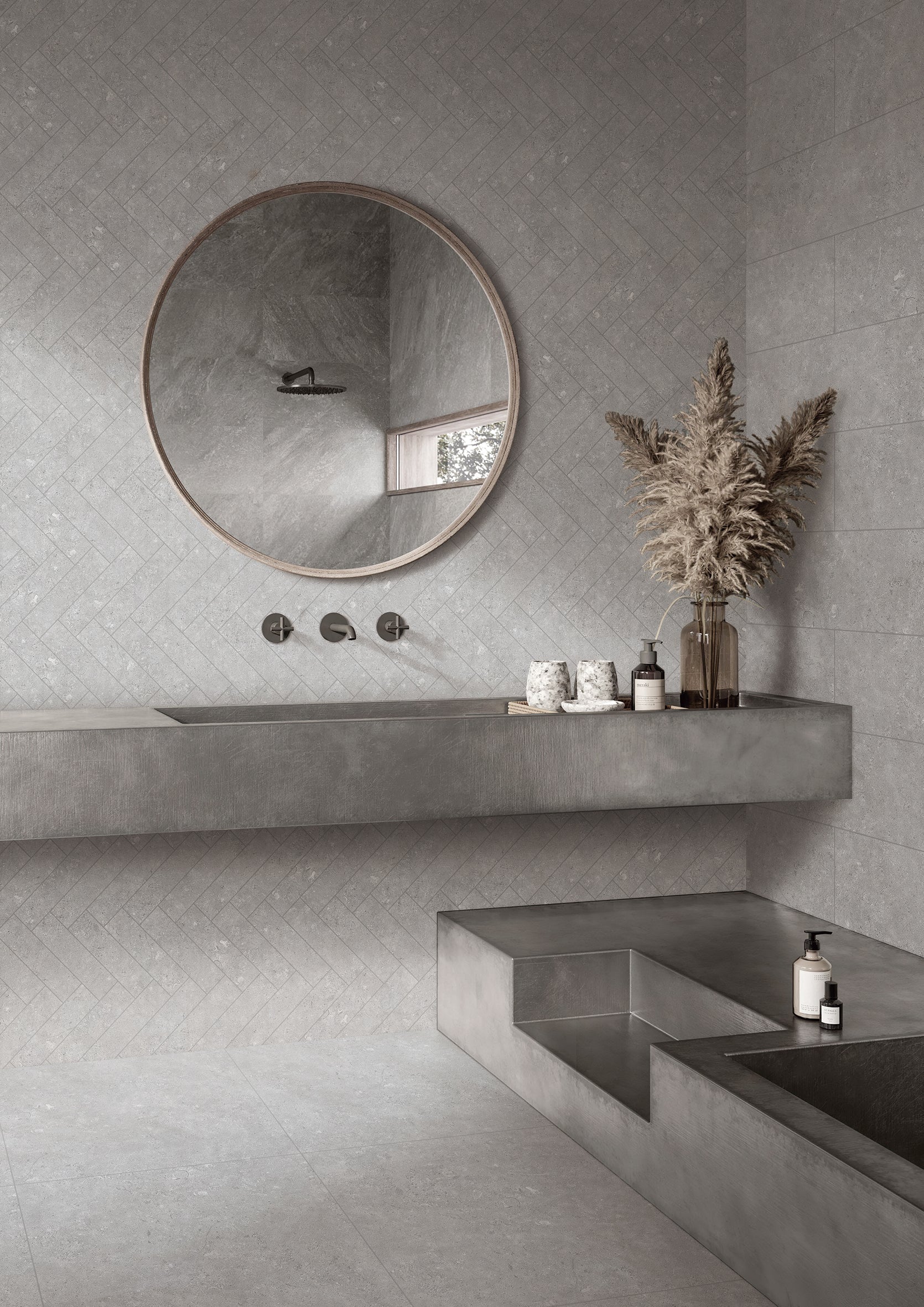 Avila Matte Silver Stone-Look Tile 300x600