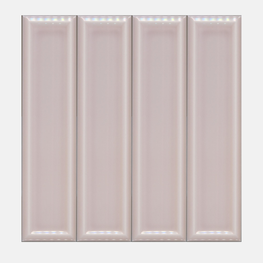 Civita Wavy Satin Pink Subway Tile 68x280