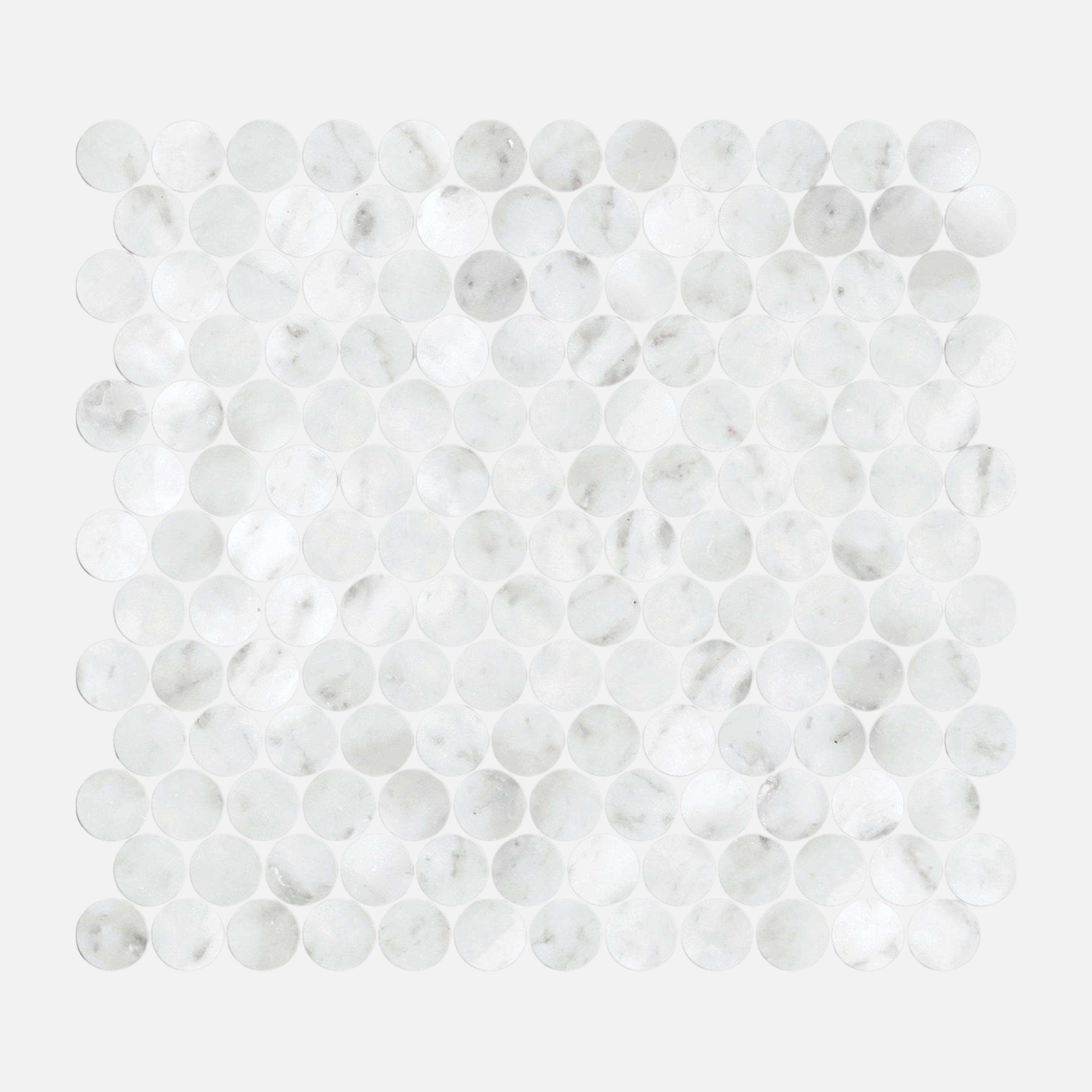 Lucca White Penny Round Mosaic Tile 23x23