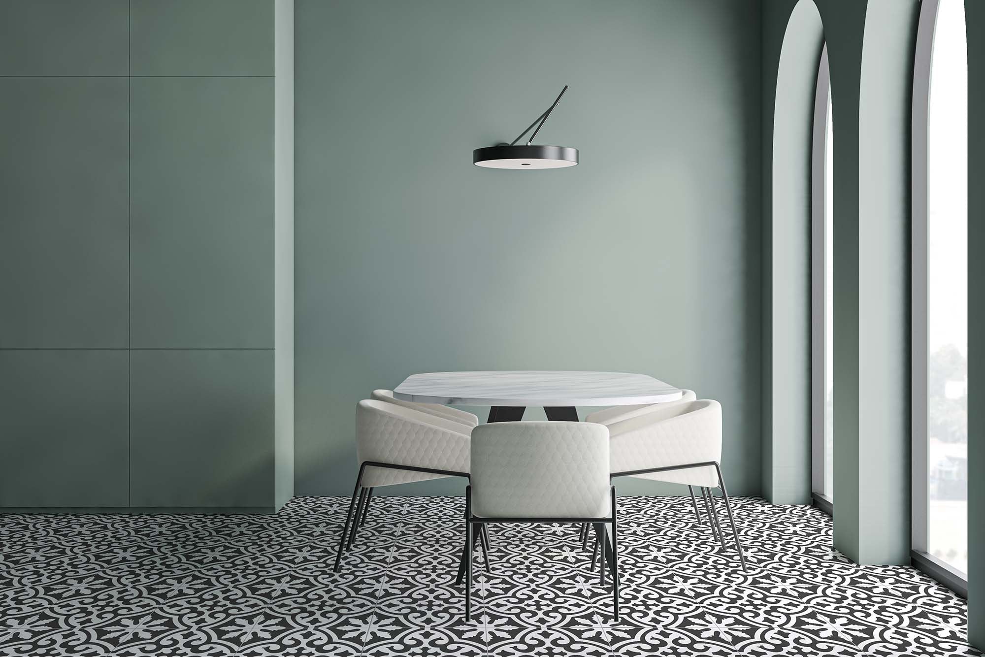 Modica Matte Green Pattern Tile 300x300