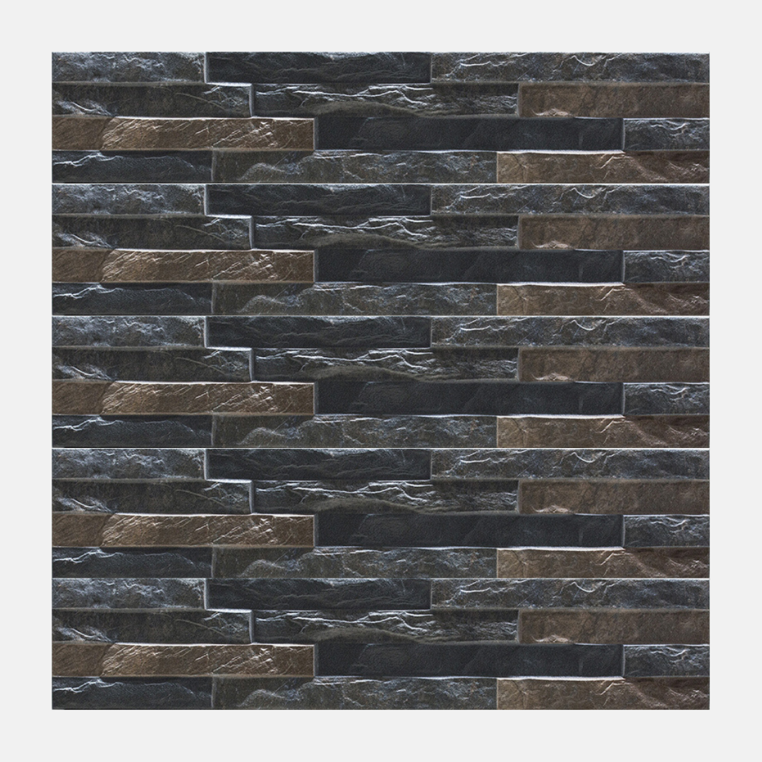 Morella Stacked Stone Look Matte Silver Wall Tile 100x500