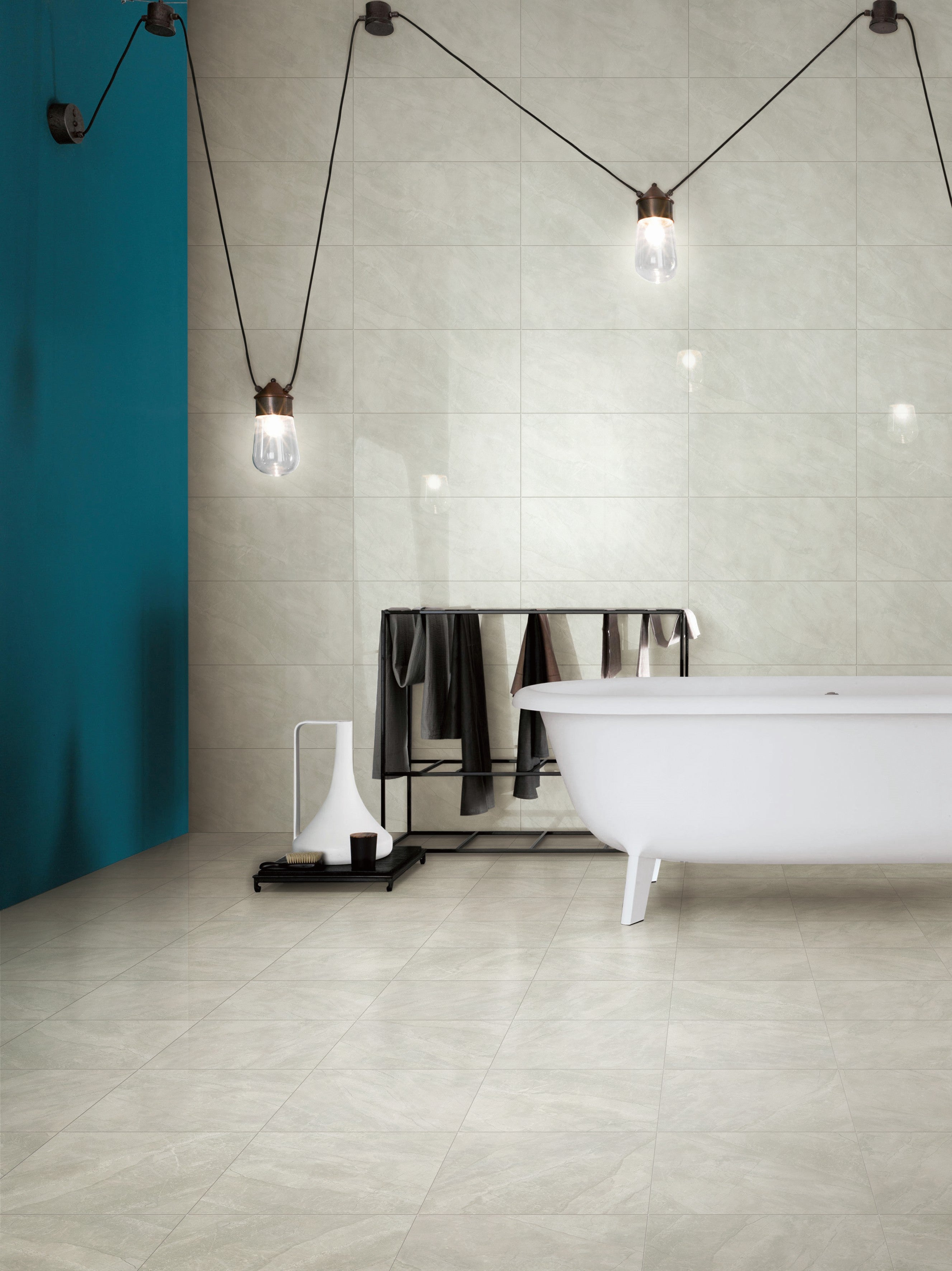 Narva Gloss White Marble-Look Tile 300x600