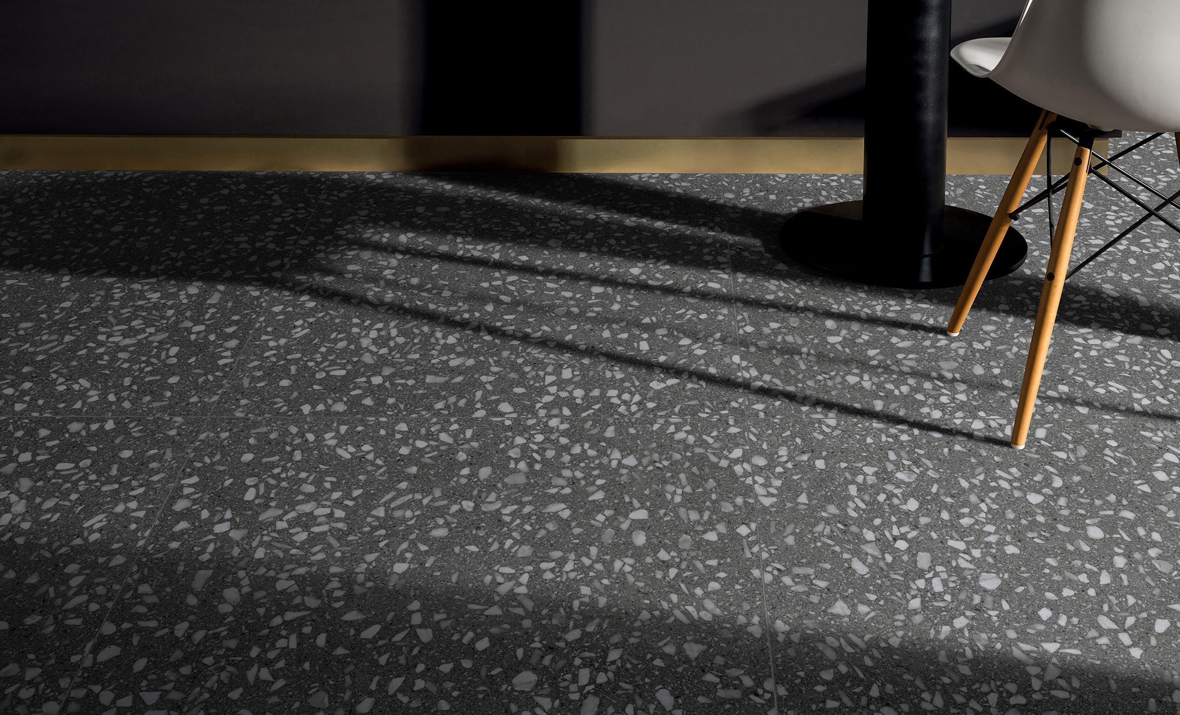 Porto Matte Charcoal Terrazzo Look Tile 150x150