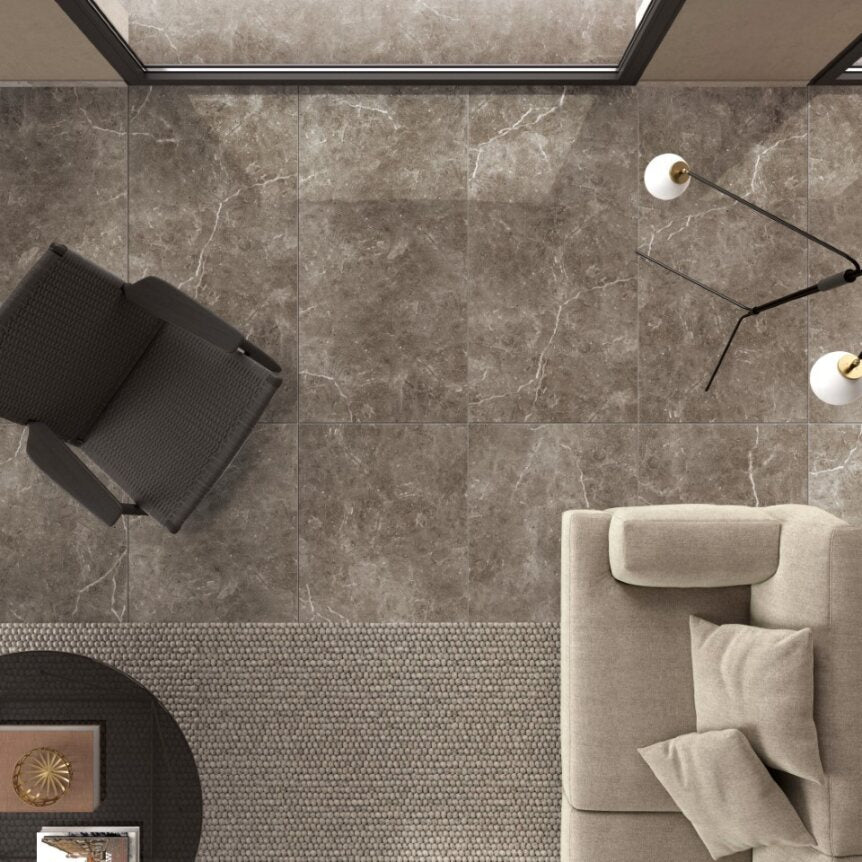 Ravello Matte Silver Stone-Look Tile 600x1200