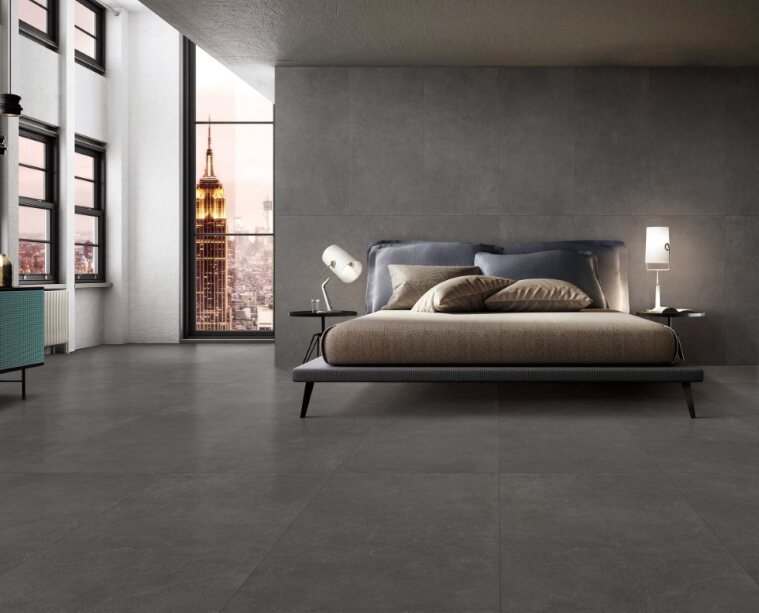 Soho Matte Black Stone-Look Tile 600x1200