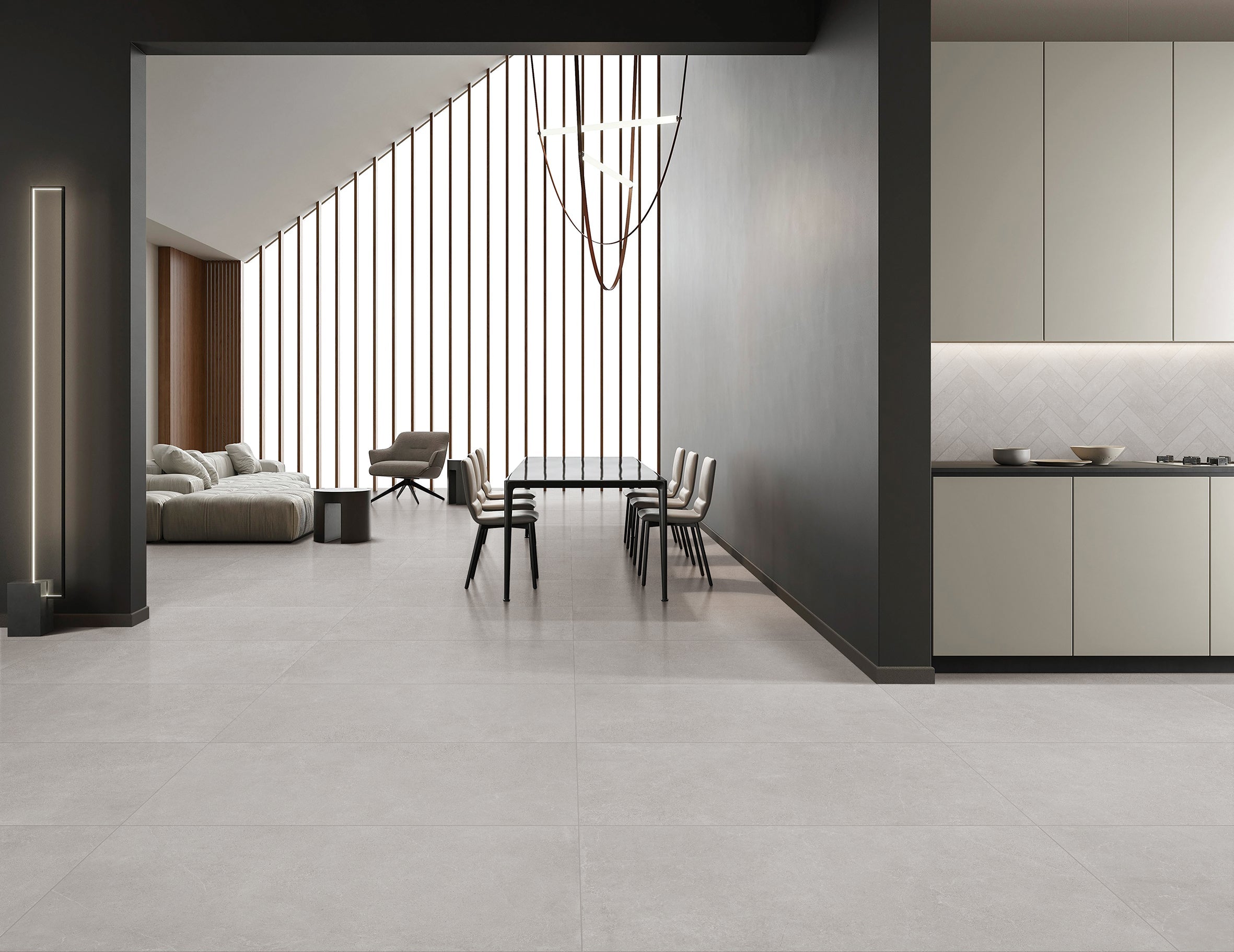 Soho Matte Black Stone-Look Tile 300x600