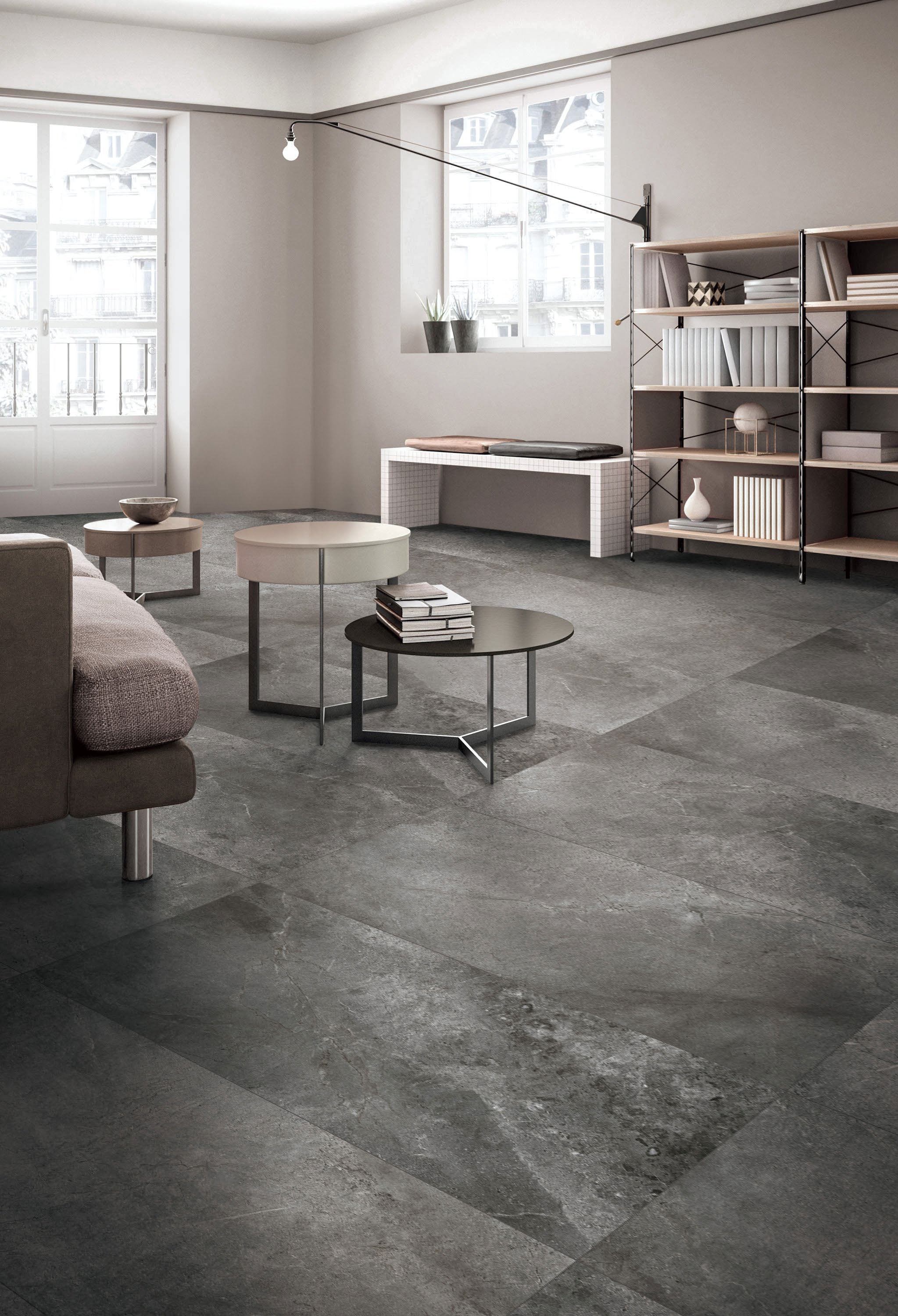 Tellaro Honed Grey Stone Look Tile 600x1200